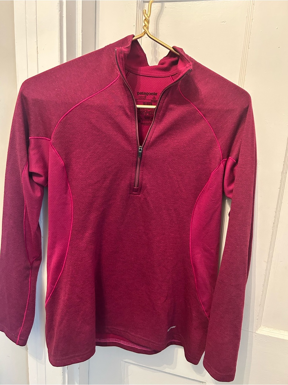 Patagonia Women's Magenta Half-Zip Crew Sweater